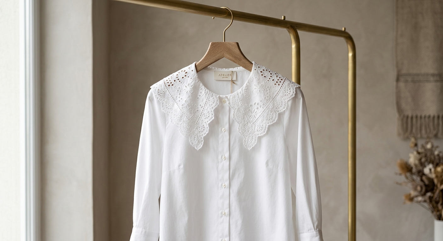 Broderie Collar Blouse